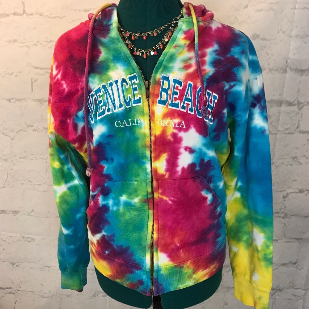 Venice Beach Tie Dye Zipper Hoodie