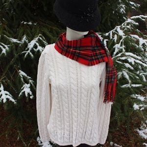 Jones New York White Cable Sweater