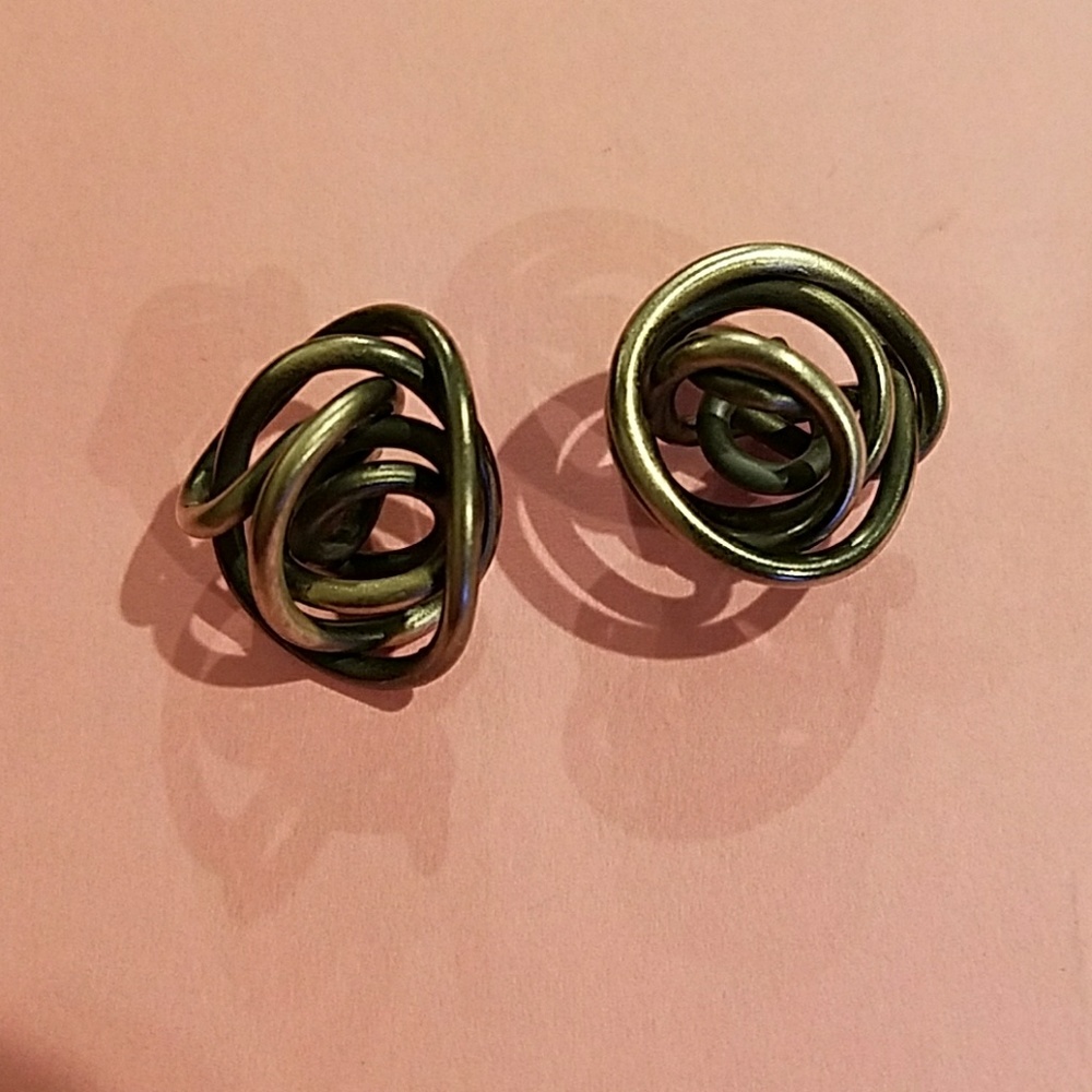 Handmade silver swirl earrings