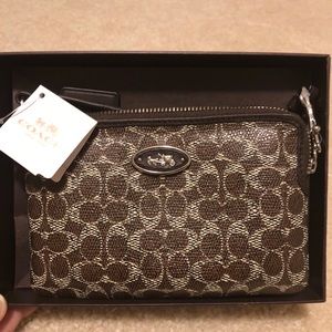 Coach Brown Signature C Wristlet TAGS ATTACHED