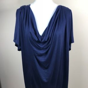 NWT Faded Glory Plus Size Top sz 3x Navy Cowl Neck