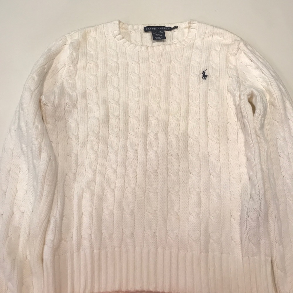Ralph Lauren white sweater slim fit size medium