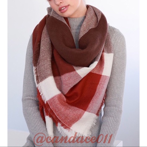 Blanket Scarf (Marsala) - Picture 3 of 3