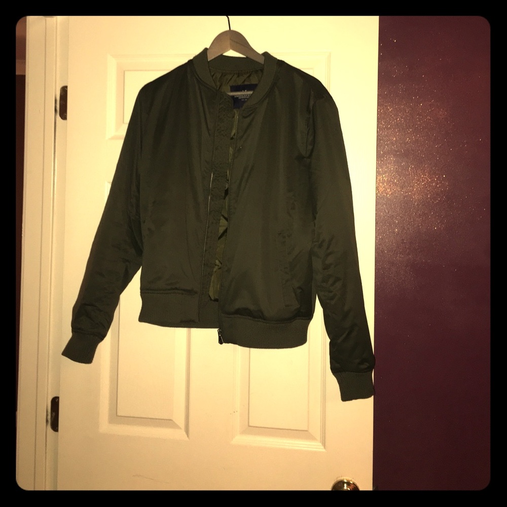 American eagle green bomber jacket