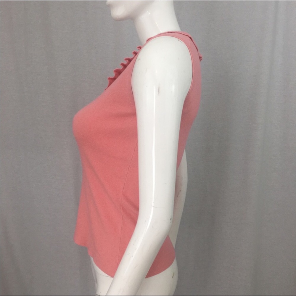 SOLD Sm LOFT Ruffle Collar Sleeveless Sweater Top - Picture 5 of 7
