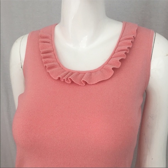 SOLD Sm LOFT Ruffle Collar Sleeveless Sweater Top - Picture 4 of 7