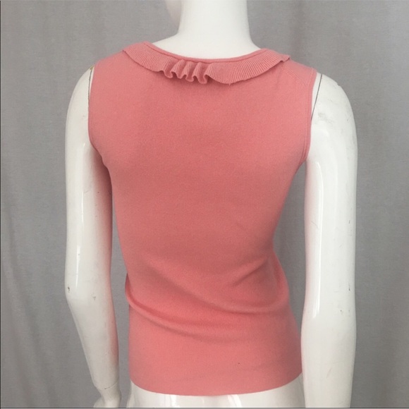 SOLD Sm LOFT Ruffle Collar Sleeveless Sweater Top - Picture 6 of 7