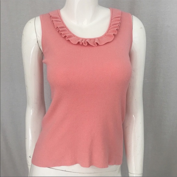 SOLD Sm LOFT Ruffle Collar Sleeveless Sweater Top - Picture 7 of 7