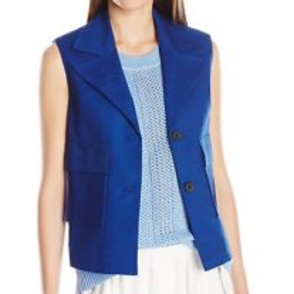 Anne Klein Notch-Collar Two-Button Vest/Jacket
