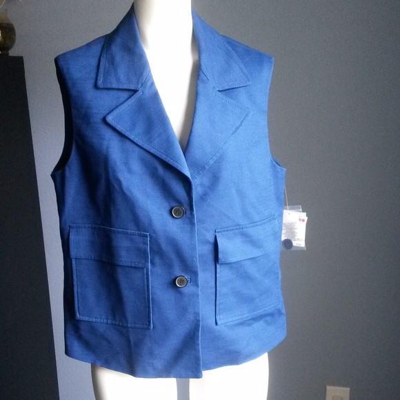 Anne Klein Notch-Collar Two-Button Vest/Jacket - Picture 3 of 5