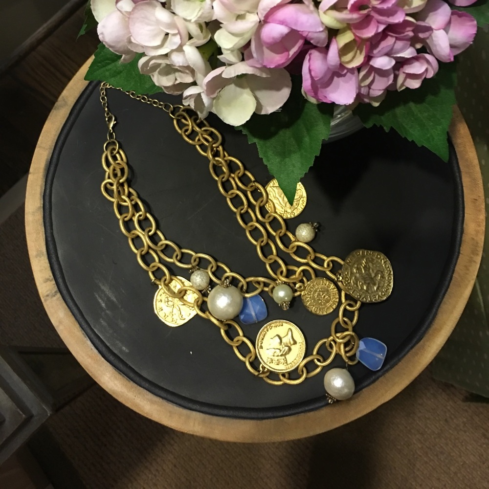Gold double stranded Necklace
