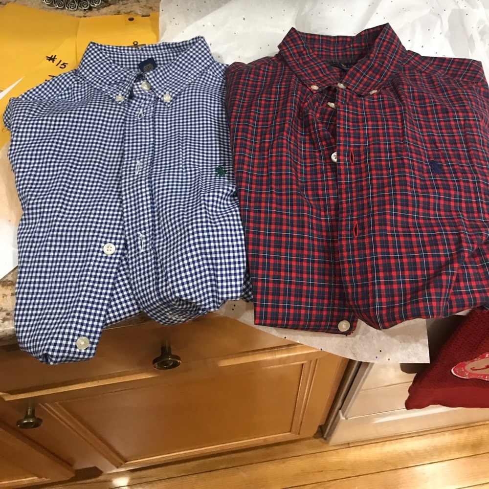 Two boys polo dress shirts Long sleeves