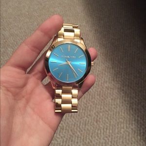 Mk blue face watch