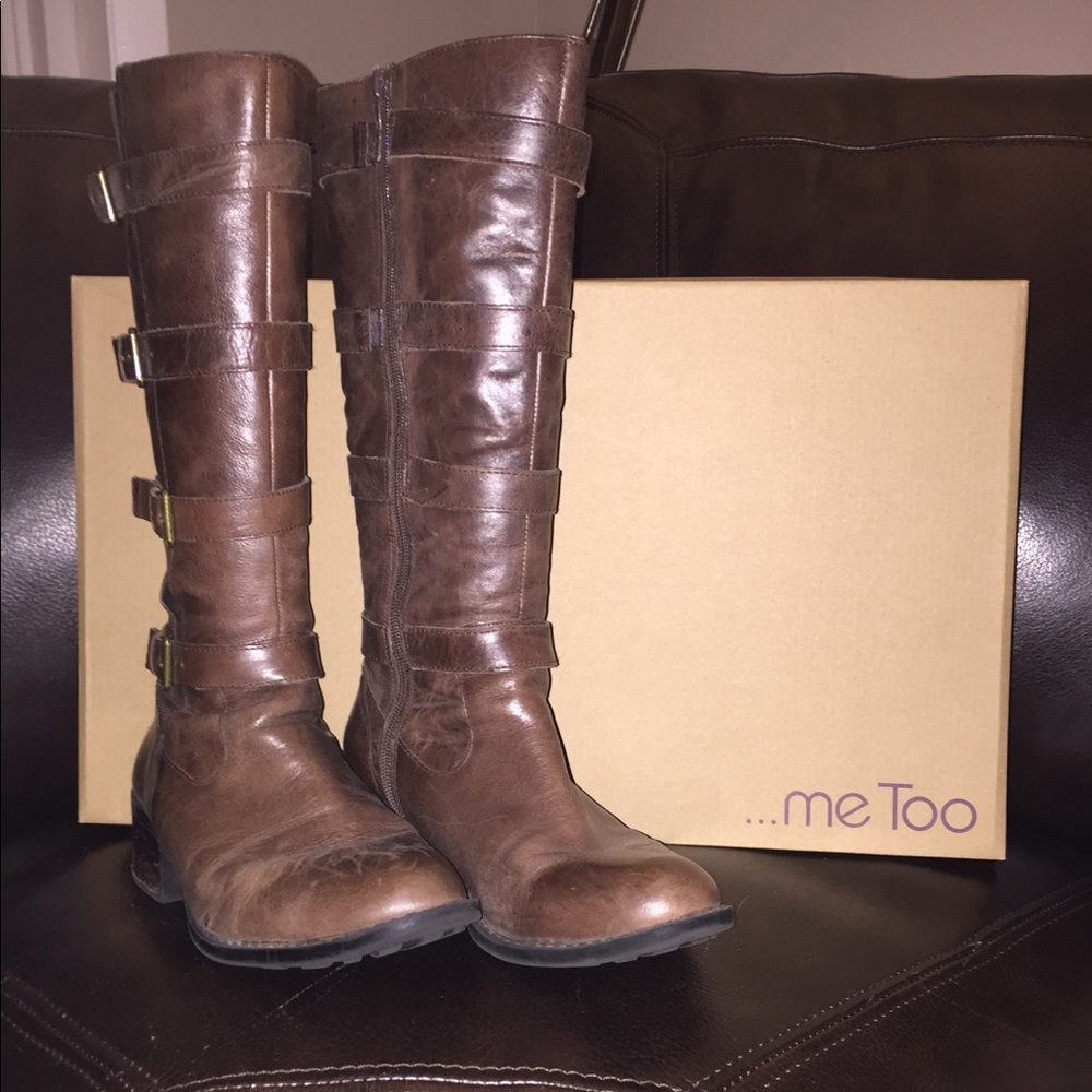 Brown Leather Knee High Boots