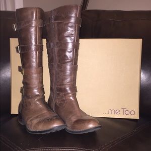 Brown Leather Knee High Boots