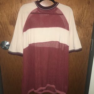 Pink Mesh Oversized Jersey Top