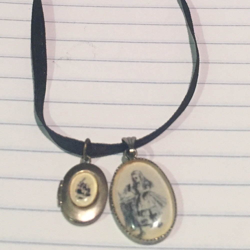 Goth Alice in Wonderland Locket / Choker
