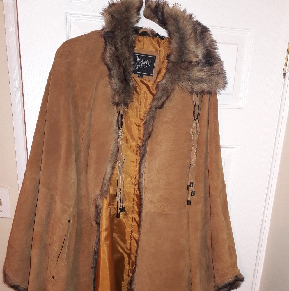 Vintage suede cape
