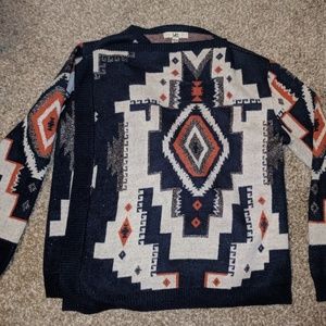Ya Los Angeles - Aztec Patterned Cardigan Sweater