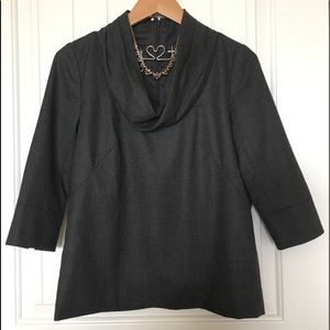 NWT J. Crew Charcoal Grey Wool Cowl Neck Top