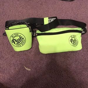 Vs lime green waist pouch & cup holder w/ landyard