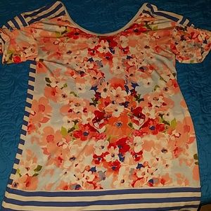 Floral and striped top