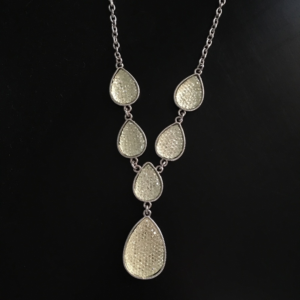 Citrine-colored Pebbled Glass Necklace