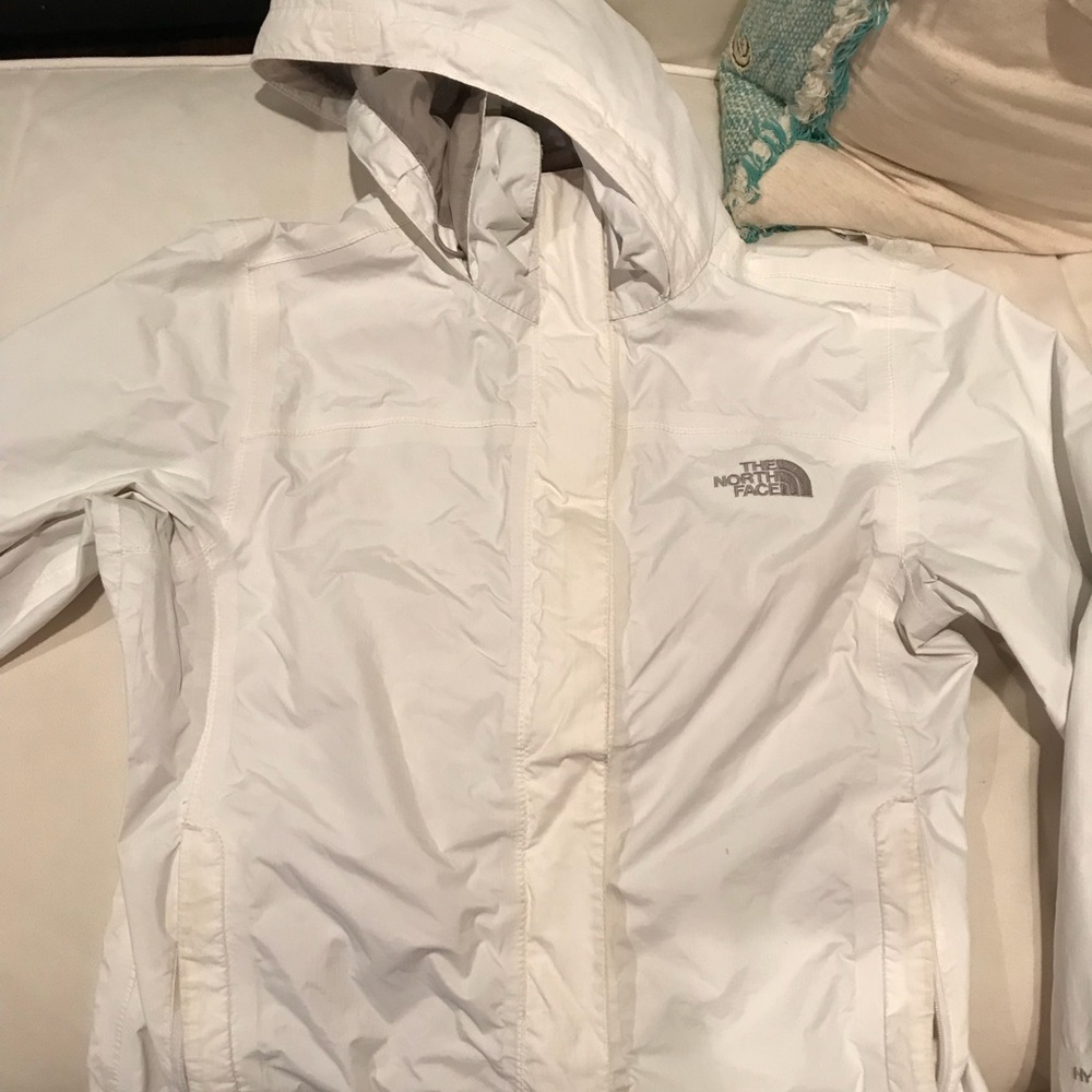 White north face rain jacket size S