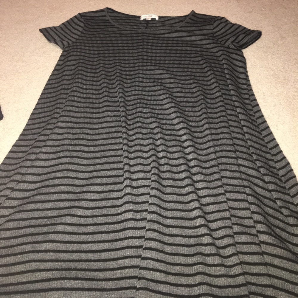 Black and grey shift dress