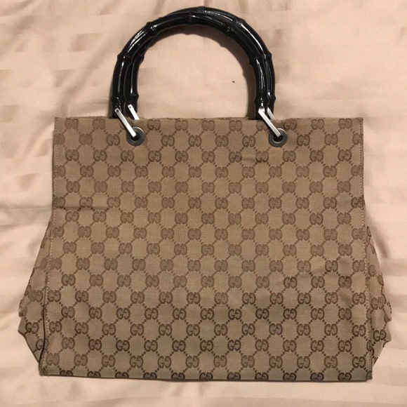 gucci bamboo handle tote bag