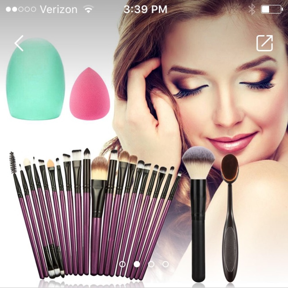 22 piece makeup brush and sponge set NWT - Picture 2 of 4