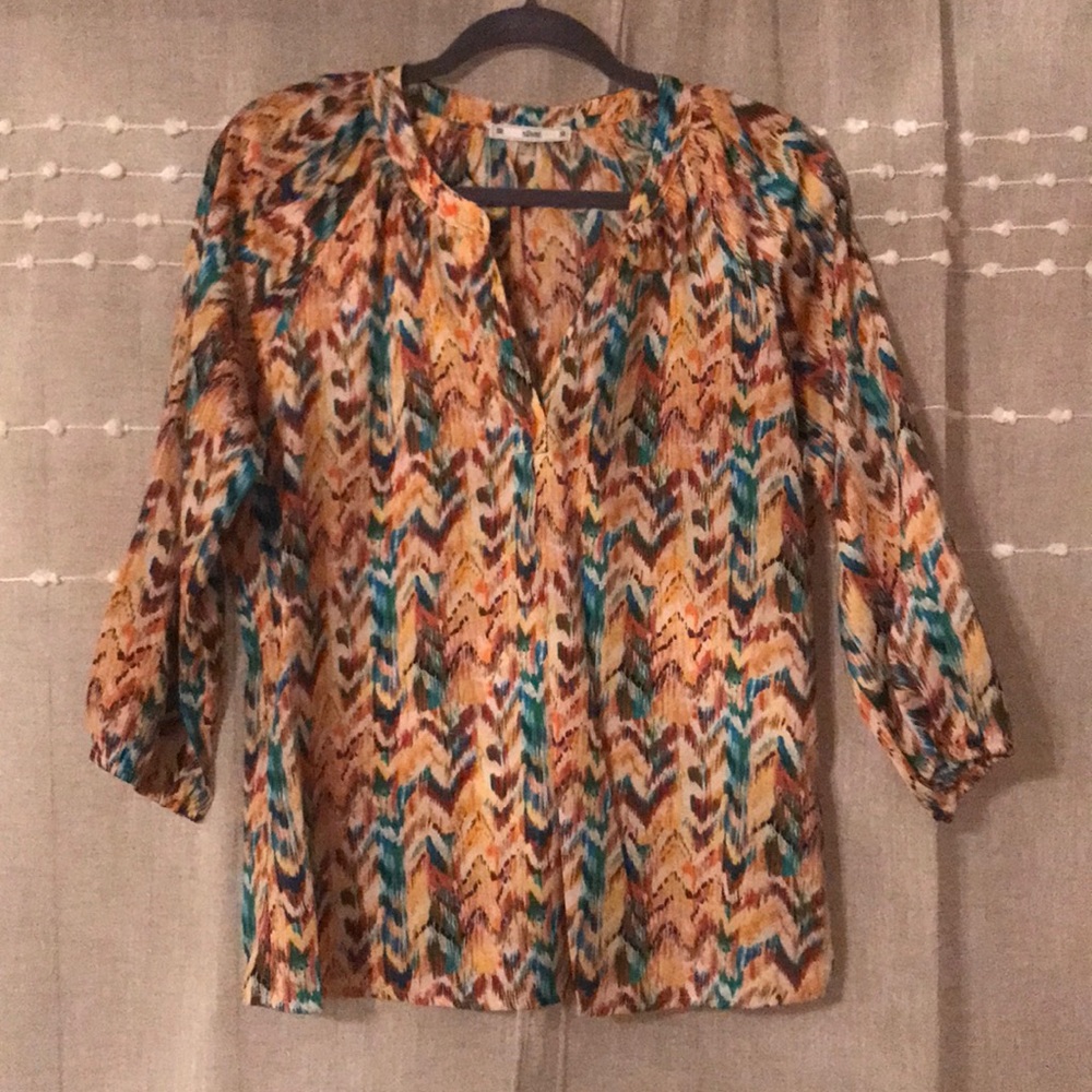 Multi-color patterned blouse