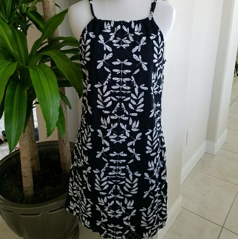 3 for 15 Crown & Ivy Navy & White Eyelet Halter