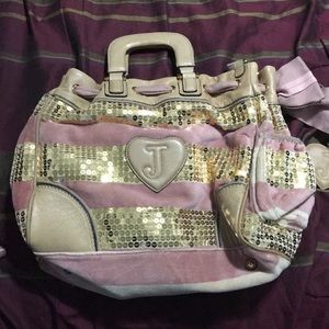 Juicy Couture Pink & Gold Sequined Purse w/ wallet