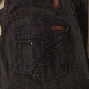 Seven dark blue, size 28 flared jeans