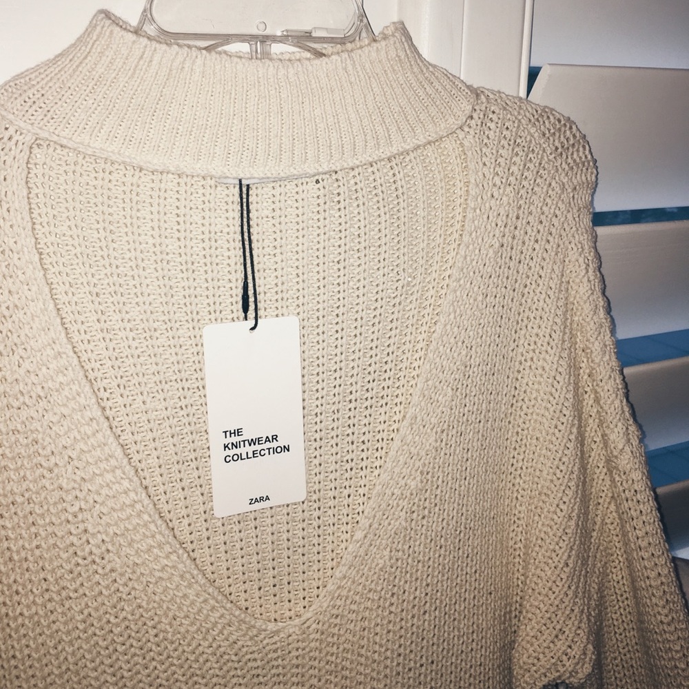 Zara Knit Collection Cream Sweater 🍂