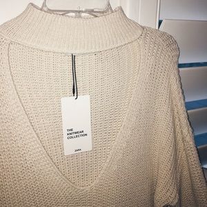 Zara Knit Collection Cream Sweater 🍂