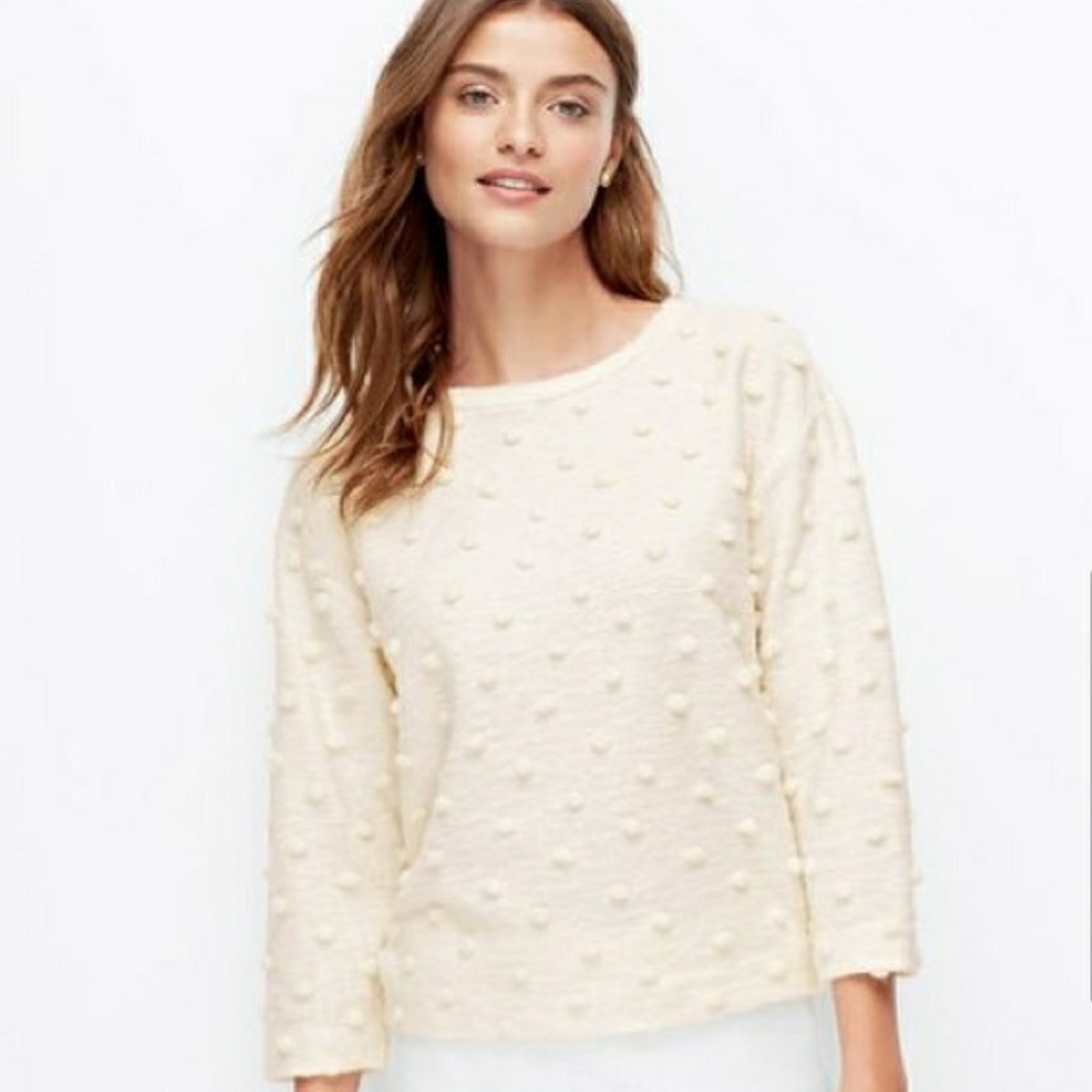Ivory Pom Pom Bauble Knit Sweater