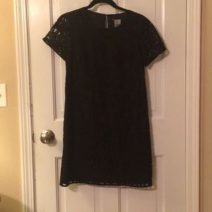 Black lace shift dress