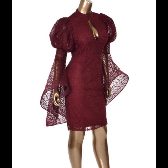 Caribbean Queen Women Plus Size Wine Bodycon Dress - Picture 2 of 3