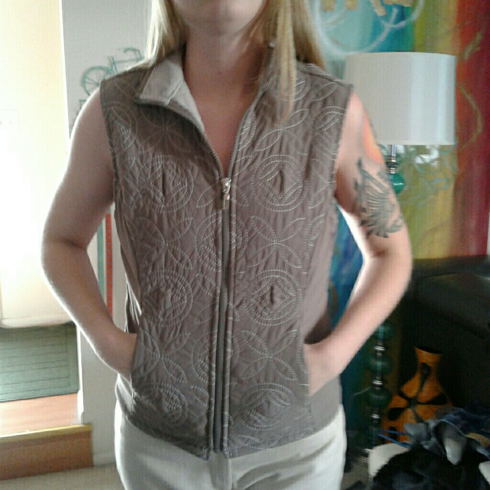 Taupe Fleece lined  vest