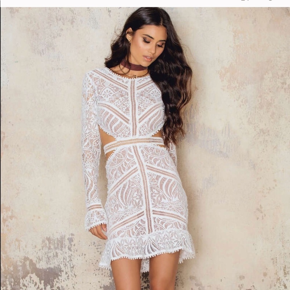 For Love and Lemons White Cut out Emerie Dress
