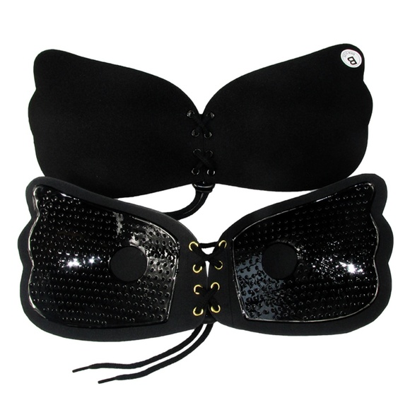 Black Backless Drawstring Breathable Bra NEW! - Picture 2 of 2