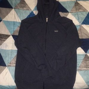 men’s dark blue vans zip up hoodie