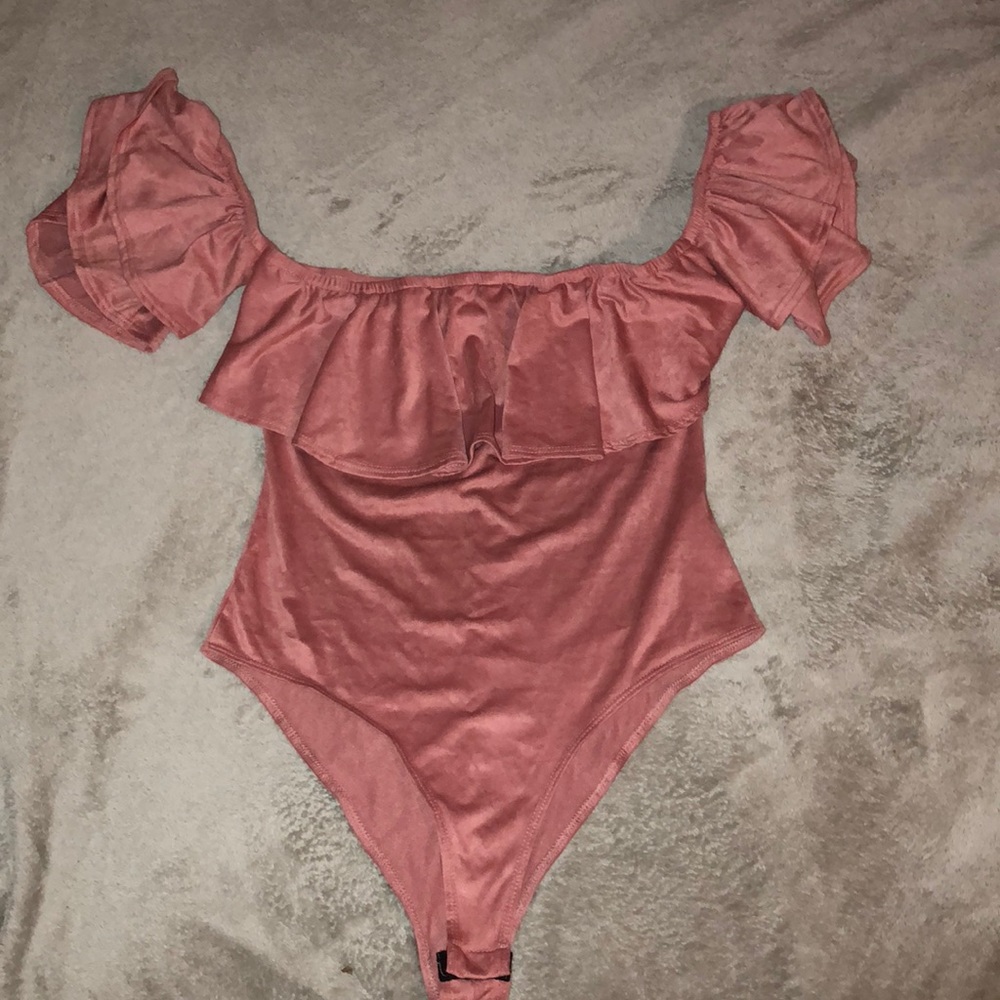 Velvet off shoulders body suit! Brand new !