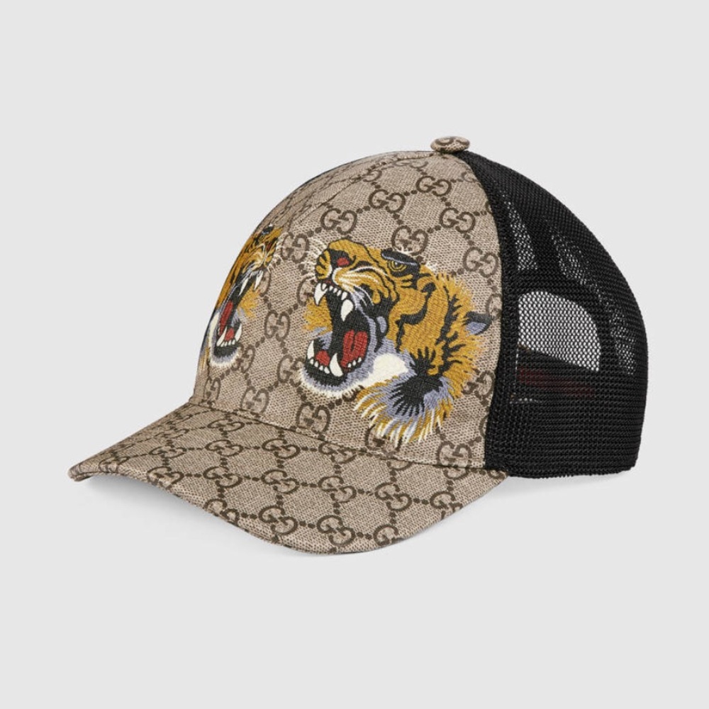 Men’s Gucci Tigers Print GG Supreme hat