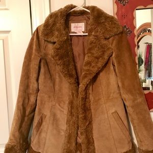 Caramel colored leather jacket