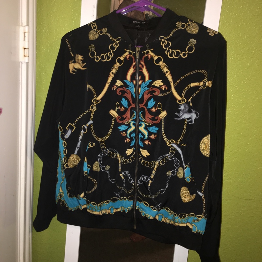 Black jacket with chains