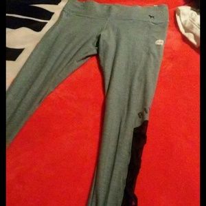 Green strappys. Not gray!!! Vs pink yoga leggings