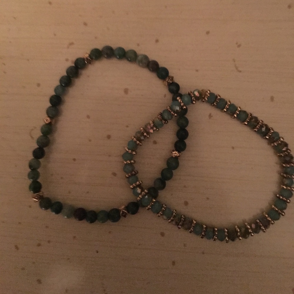 BCBG generation green beaded bracelets
